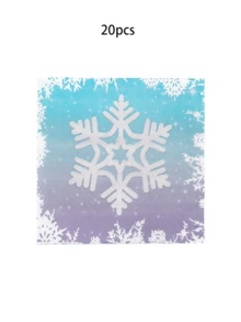 10pcs/20pcs Christmas Snowflake Tableware Set Winter Frozen Birthday Party Supplies Blue Snowflake Paper Plates Cups Napkins Dinnerware Pack For Christmas Winter Wonderland Frozen-Themed Birthday Babe Shower Decorations - Multicolor - View 9