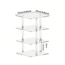 25x25 Acrylic Shoe Rack, Multi-Tier Space-Saving Shoe Organizer, Entryway Shoe Storage Rack, Fashionable Home Decor Item - Multicolor - View 6