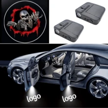 Wireless Car Door Logo Projector - High Definition Laser Welcome Light, With Angel Wings, Carbon Fiber Design, Battery Powered - Multicolor - View 26