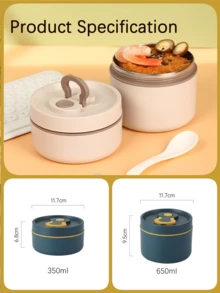 多层密封便携式午餐盒，带提手和餐具，高品质分格便当盒，适合上班族和学生 - 彩色 - 查看 8