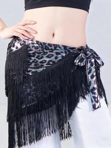 女式流苏舞裙拉丁萨尔萨探戈国标裙性感流苏裹身裙迷你短裤裙 - 彩色 - 查看 2