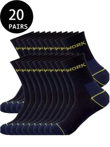 2/5/10/20 Pairs Men's Casual Sports Mid-Calf Socks, Suitable For Running, Fitness, All Seasons - Multicolor - View 29