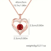 Women's Interwoven Heart Necklace - Double Heart Pendant - Red & Clear Chain With Transparent Center Accent, Elegant Gift Box - Suitable For Valentine's Day, Mother's Day, Anniversary Jewelry, Everyday Or Formal Occasions - Birthday/Valentine's Day/Wedding/Mother's Day - Delicate Chain, Year-Round Jewelry Gift For Mom, Wife, Girlfriend, Large Women's Necklace - Multicolor - View 9