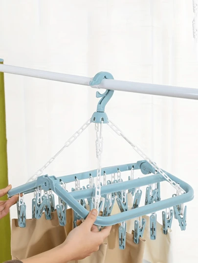 Giá phơi đồ gia dụng 32 kẹp có thể gập lại, dung tích lớn, giá treo quần áo, giá treo đồ lót, giá phơi quần áo bền, giá treo quần áo, đồ dùng gia đình, phòng tắm, phòng ngủ, tủ quần áo, tủ quần áo, nhà ở, ký túc xá