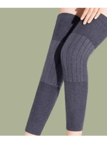 1 Pair Extra Long & Thick Knee Pads, Winter Warm Leg Warmers, Knee Joint Protector For Men & Women, Elderly & Middle-Aged, Long Knee Sleeve Warmers