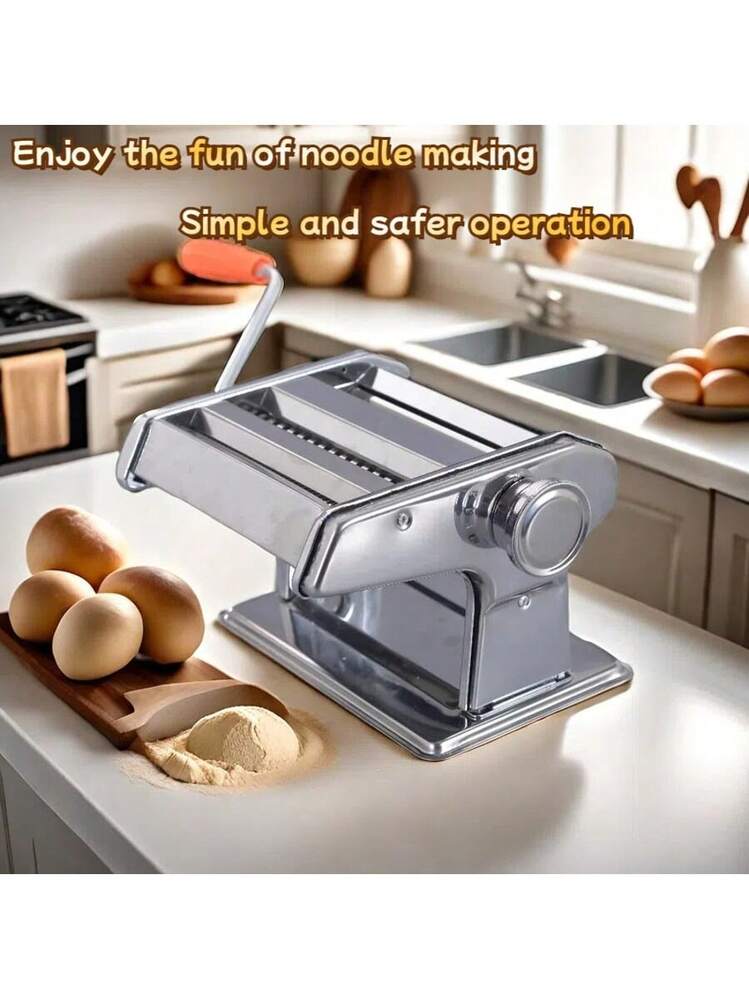 6-Setting Adjustable Thickness Stainless Steel Manual Pasta Maker, Suitable For Spaghetti, Fettuccine, And Lasagna Noodles - Multicolor - View 10