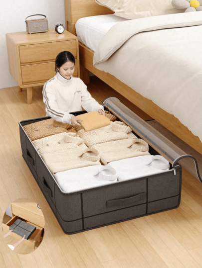 1 Piece Of Under-Bed Storage Bag, Make Full Use Of The Space Under The Bed, Cabinet Top Storage Bag, Easily Solve The Storage Problem, Flat Storage Bag, Drawer Storage Bag, Quilt Storage Bag, Clothing Classification Bag, Sundry Storage Bag