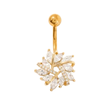 1-2枚优雅立方氧化锆花朵造型肚脐环，适合女性日常佩戴、约会、派对等场合。 - 彩色 - 查看 12