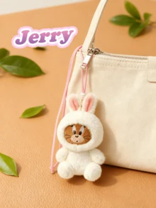 Officially Licensed Classic Jerry Mouse Plush Keychain – Adorable Brown Furry Design with Pink Nose & Black Eyes, Premium PP Cotton Material, Versatile Bag Charm/Phone Decor for Tom & Jerry Collectors, Perfect Gift for Animation Fans, Compact 12cm Size & Jerry Collectors, Perfect Gift for Animation Fans, Compact 12cm Size & Jerry Collectors, Perfect Gift for Animation Fans, Compact 12cm Size, Festive & Casory