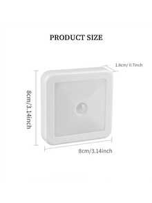 4 件/2 件/1 件 LED 运动传感器夜灯,智能 PIR 传感器橱柜壁灯,易于安装,15 秒自动关闭,暖光和冷光选项,电池供电无线方形传感器灯,适用于浴室、卧室、走廊、楼梯、橱柜 - 白色外殼 - 查看 8