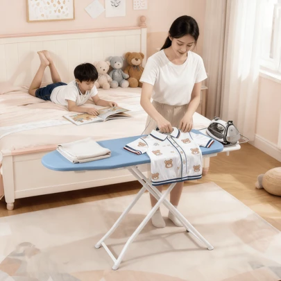 アイロン台 コンパクト スタンド式 折りたたみ 5段階高さ調節 アイロン掛け コンパクトな調節可能な脚 幅115×奥行30×高さ78cm ホワイト