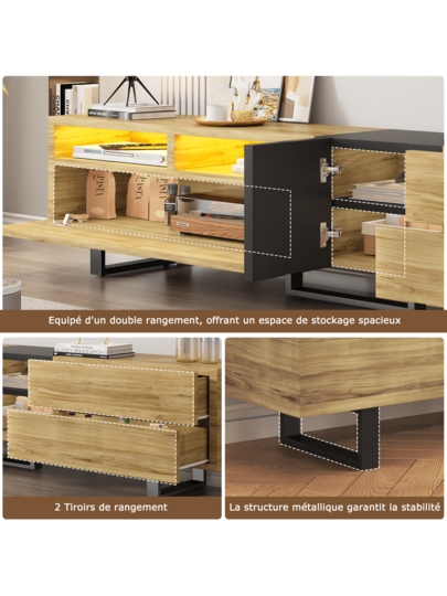 180 Cm TV St LED, Cabinet Storage, Cabinets, Drawers Open Compartments, 80" view 5