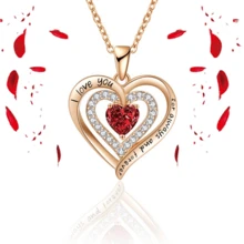 玫瑰项链礼盒套装，心形告白项链，“我爱你”项链礼盒套装，情人节礼物，节日礼物，告白礼物，母亲节礼物 - 彩色 - 查看 14