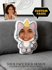 Customized Pet Head Pillow - Double-Sided Printed, Hand Washable, Modern Casual Style, Zipper Closure, Polypropylene Filling, Polyester Cover, Digital Printing, Decorative Multi-Purpose Cushion Christmas Gift, For Anniversaries, For Mother's Day, For Birthdays, For Valentine's Day, For Graduation, For Father's Day, For Weddings, For Housewarming, Sofa, Bed, Car, Tea Room, Bedroom, Bathroom, Living Room, Dining Room,Customized Decorative Pillows,Halloween Edit - Upload Pictures to Customize Pillows - View 11