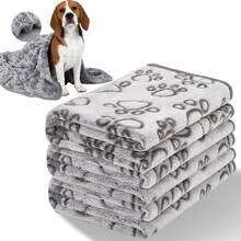 1 pătură de pluș cu imprimeu de labă de câine, cu dragon - fibră de poliester ultra-moale și caldă, potrivită pentru câini și pisici, lavabilă la mașină - ideală pentru somn, paturi și călătorii