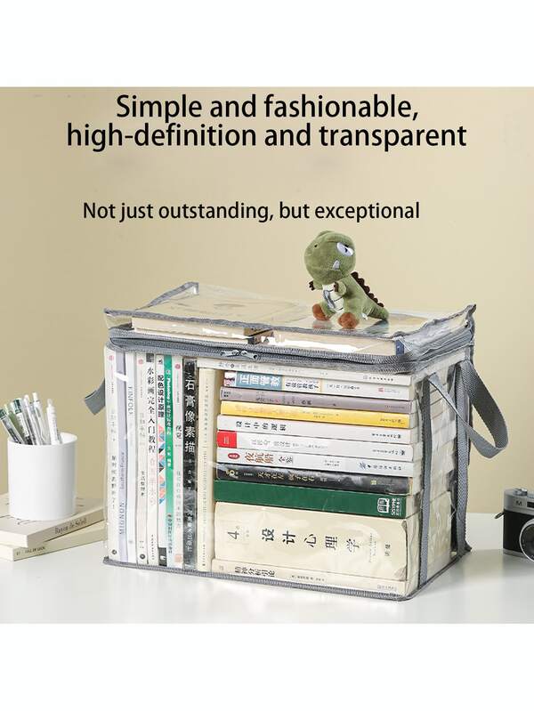 Vintage Waterproof Book Storage Box, Transparent Book Organizer For Dorm Classroom Home, Moisture-Proof Book Keeper With Lid, Study Supplies Organizer