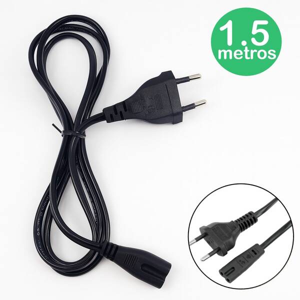 Electronics Paradise Cabo De Força Alimentação Tipo 8 1.5mts / 75cm Para Fonte Rádio TV Impressora – LK7602A