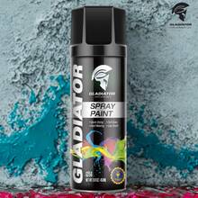 GLADIATOR Pintura en aerosol multiusos antióxido – Secado rápido, alto brillo, fuerte adherencia, ideal para metal, moto, bicicleta y muebles (450ml) - Negro mate - Ver 10