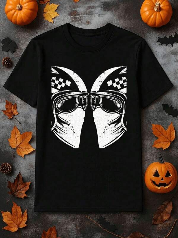 Casco De Motociclista Con Gafas Que Refleja Velocidad Y Audacia Estampado En Camiseta De Mujer Un Símbolo De Aventura Y Libertad Ideal Para El Espíritu Indomable Y Apasionado De Una Chica Motera Moderna Que Busca Emoción Y Estilo En Cada Aventura Sobre Ruedas Negro Total