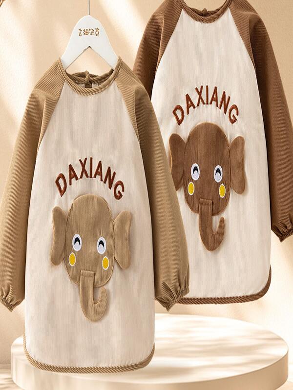 Delantal impermeable para niños, bata reversible para bebés, ropa protectora para niños y niñas, manga larga, diseño lindo, adecuado para otoño/invierno