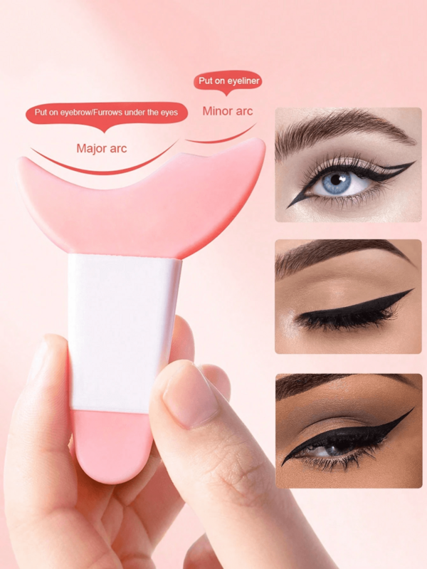 Multifunctional Makeup Eyeliner Stencil, 3/1pc Eyeliner Assistant, Silicone Eyeliner Template ,Silicone Reusable Waterproof Tool For Liner Makeup Brush Pen Stamp Thin Sharpener Cat Eyes Smoky Eye Small Angled Wing Tip, Eyeliner Molds Guide Template For Quick And Easy Makeup, Real Beginners Techniques Eye Shadow Lines Gel Eyebrow Pomade Black