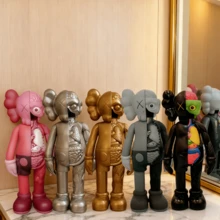 1PC KAWS人体解剖玩具模型动漫模型卡哇伊暴力熊家居摆件桌面装饰玩具适合客厅装饰礼物精美礼品送朋友动漫卡通可动人偶收藏雕像模型