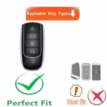 奇瑞Tiggo 8 Pro、8 Plus、New 5 Plus、7 Pro专用TPU材质遥控钥匙保护套，带钥匙扣，防尘防摔，高端时尚钥匙包 - 橢圓扣36 - 查看 4