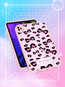 1个粉色豹纹蝴蝶结图案简约优雅可爱趣味风格防震平板电脑保护套，适用于华为MatePad 10.4英寸，内置360度加厚防摔皮革iPad 10.2英寸平板电脑保护套 - 彩色 - 查看 6