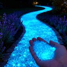 5000 Glow Stones, Solar-Powered Outdoor Garden Path Stones, Luminous Pebbles, Suitable For Garden Path Decoration, Aquarium Decoration, Landscape Lighting, And Vase Fillers. Multiple Colors Available. - 白色 - 查看 11