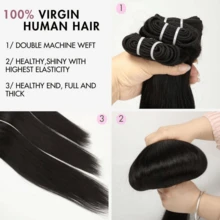 WOWANGEL 12-30inch Bone Straight Human Hair Bundles 10A Remy Human Hair Extensions Weave Bundles For Women Virgin Hair Brazilian Natural Hair Bundles Easy To Wear, Suitable For Women - Natural Look, Daily Wear, Office, Halloween Party, Y2K Bad Girl, Vacation, Outdoor Role Play, School, Holiday, Christmas, Party, Wedding, Festival
