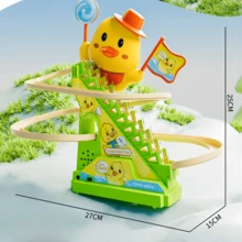 Automatic Stair Climbing Duck Slide Track Toy Set, Duck Roller Coaster Slide With Lights And Music, Children's Educational Duck Slide Toy, Ideal Gift For Halloween, Christmas, New Year (Batteries Not Included) - Multicolor - View 8