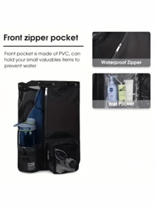Bolsa de natación con mochila de cuerdas de malla y bolsa húmeda, mochila de playa, mochila de gimnasio