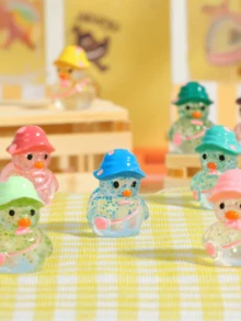 混合夜光树脂装饰件、绿色迷你景观装饰、迷你鸭子夜灯挂饰、全新夜灯微型动物树脂工艺品、可爱夜光闪光迷你鸭子、戴帽子的迷你鸭子、荧光仙女花园装饰、可爱动物微景观、适用于迷你花园和水族馆的 DIY 配件、微景观鱼缸挂饰、户外花园挂饰生日毕业最佳礼物 - 彩色 - 查看 3