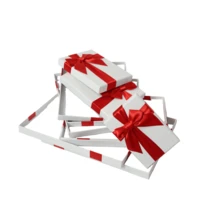 Rechteckige Geschenkbox-Set in Weihnachtsrot und Weiß, 10 Stücke mit Schleife für elegante Verpackung - Rot - Übersicht 5