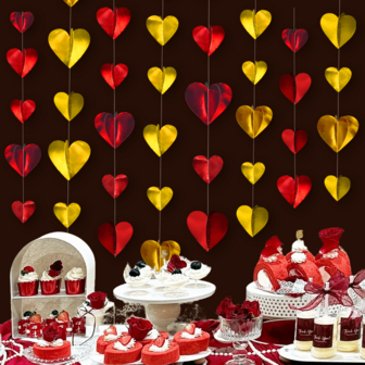 10 piezas de decoraciones de corazón de cartón brillante, adornos colgantes para el Día de San Valentín y la decoración festiva