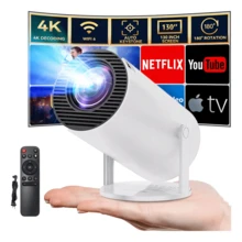 Proyector Hy300 Mini 1080p Hd Proyector  Profesional 4k Wifi Android Mini Portátil Wifi Bluetooth Smart Tv Proyector Led Compacto De Alta Definición Blanco 12000lm - Tipo de Enchufe B USA (110-127V) - Ver 1