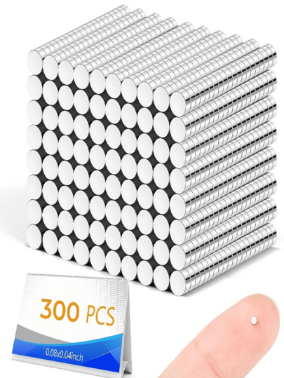 300 قطعة مغناطيس دائري بقياس 3*1 ملم، مناسب للمكتب والثلاجة والمطبخ