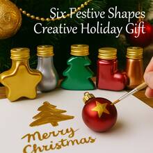 Christmas Metallic Acrylic Paint Set (6 Colors, 50ml Each) – Shiny Holiday Paints For DIY Crafts, Decorations & Art Projects