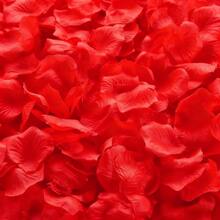 100 Pieces Red Artificial Rose Petals, Romantic Wedding Decorations, Bridal Showers, Valentine's Day Proposals, Wedding Room Decorations, Proposals, And Confessions. Create A Romantic Atmosphere. - 紅色 - 查看 2