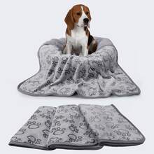 1 pătură de pluș cu imprimeu de labă de câine, cu dragon - fibră de poliester ultra-moale și caldă, potrivită pentru câini și pisici, lavabilă la mașină - ideală pentru somn, paturi și călătorii