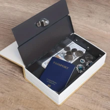 1pc Dictionary/Directory Disguised Portable Safe Box With Key Lock - Metal Structure With Key Opening, Professional Appearance, Sturdy And Durable Anti-Theft Design, Ideal For Home, Office Or Travel To Store Cash, Jewelry, Passport And Other Valuables - Multicolor - View 2
