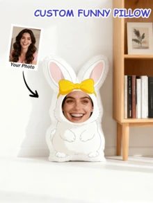 Personalized Face Pillow, Pink Bear, Customized Body Pillow, Personalized And Fun. Suitable For Father's Day, Mother's Day, Halloween, Christmas, Christmas Eve, Valentine's Day, Birthday, Personalized Day, Soldier's Day, Thanksgiving, Easter, April Fool's Day, Carnival, Festival, And National Day. - Upload Pictures to Customize Pillows - View 6