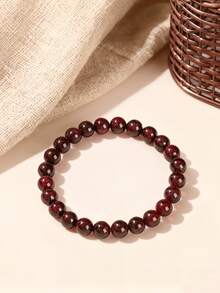 1 szt. Naturalny granat 4 mm, 6 mm, 8 mm, 10 mm, okrągłe koraliki, bransoletka z kruszonego kamienia, biżuteria z kamieni leczniczych dla energii i równowagi, modna ręcznie robiona biżuteria i akcesoria odpowiednie dla nastolatków