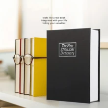1pc Dictionary/Directory Disguised Portable Safe Box With Key Lock - Metal Structure With Key Opening, Professional Appearance, Sturdy And Durable Anti-Theft Design, Ideal For Home, Office Or Travel To Store Cash, Jewelry, Passport And Other Valuables - Multicolor - View 8