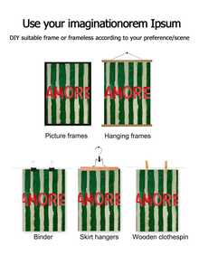 1 件鲜艳的绿色条纹帆布艺术印刷品 - 简约墙壁装饰，适用于客厅、卧室、厨房、家庭办公室 - 无框现代抽象海报，完美的礼物创意，绘画核心