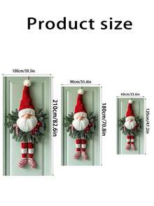 1 pezzo Decorazione natalizia da appendere alla porta, ghirlanda in poliestere da appendere alla porta con gambe a righe rosse, senza elettricità richiesta, decorazione da parete per le feste