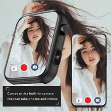 SENBONO Women Smart Watch With Bulit-In Camera, Dynamic Watch Faces, Wireless Call, Local Music, 32Mb RAM,512Mb ROM, Audio Recording,Music Player, Weather, Heart Rate/Sleep Monitoring, Calorie Fitness Tracker,Calculator, SOS Call, Pedometer, Message Reminder Smartwatch For Android,Gift For Men Women - Multicolor - View 4