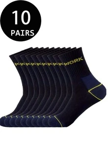 2/5/10/20 Pairs Men's Casual Sports Mid-Calf Socks, Suitable For Running, Fitness, All Seasons - Multicolor - View 10