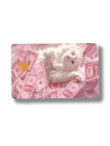 1pc Cute Black Cat Cartoon Creative Card Sticker, PVC Fresh Floral Pattern Credit Card Decal, Bank Card Sticker, Creative Mini Card Skin Sticker, Artistic Decorative Sticker,Back To School,School Supplies - Multicolor - View 19