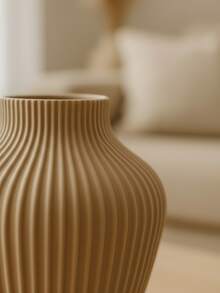 1 件现代弧形塑料花瓶，带人造蒲苇，简约家居装饰，灰色扭曲设计餐桌中心装饰，适合婚礼、客厅、办公桌装饰、乔迁礼物 - 彩色 - 查看 4